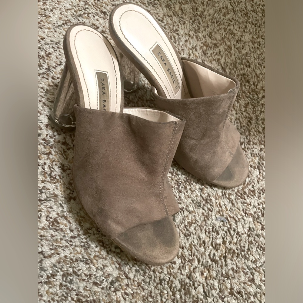 Zara heeled mules size 37